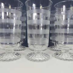 Vintage Indiana Glass Whitehall Colony Clear Footed Tumbler (Set of 6)