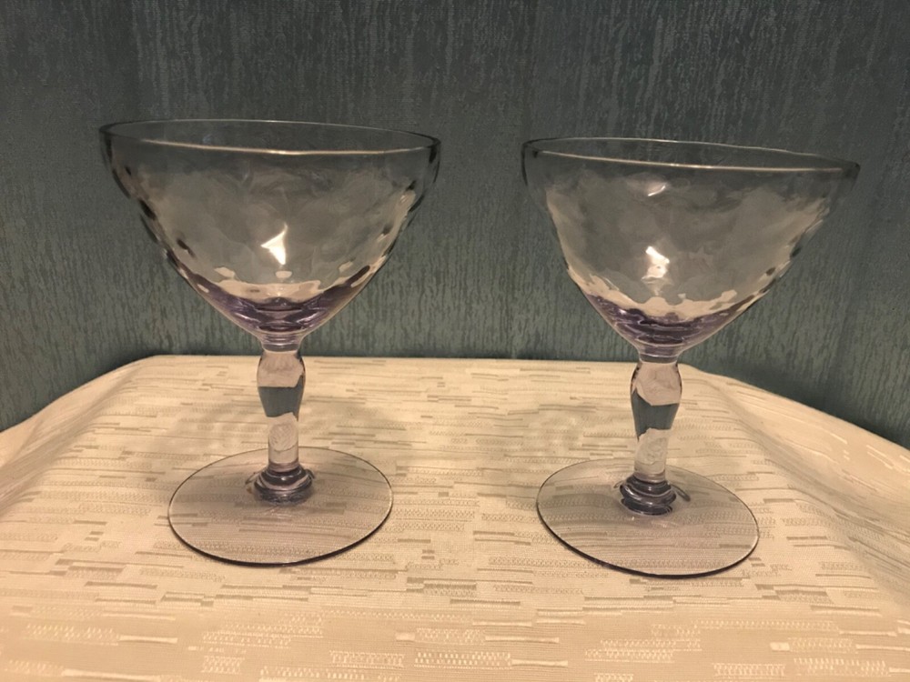 Lavender Goblet. Rare Color set of 2