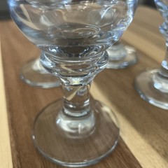 VINTAGE Libbey Sirrus Ribbed Design Clear Glass Set Of 4 Footed Water Goblets