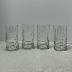 Anchor Hocking Tartan Manchester Clear Highball Glasses Set of 4 6″ USA VTG