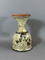 Vintage Studio Art Pottery Goblet Chalice Signed Jones Speckled Glaze Cup