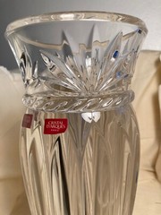 Cristal D’Arques Crystal Vase Art Deco Nouveau Paris France 11 3/4″ Tall Etched
