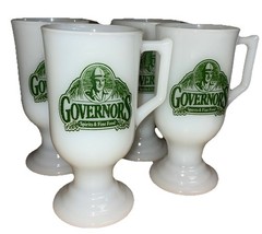 Irish Coffee Mug Milk Glass Governor’s Spirits & Fine Food 8 Oz (4) Vintage