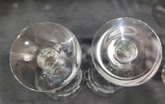 6-Vintage Heisey Rose Etched #5072 Footed Iced Tea Glasses