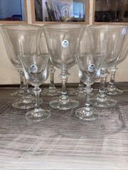Lot of 9 Royal Bavarian Crystal Stemmed Glasses