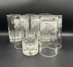 VTG Libbey Block Cut Glassware Pattern C-1180 Drinking Glasses 5.5″ Set of 8