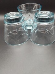 Jeannette Baby Blue On The Rocks ~Thin Waterfall Glass~ Glasses Set Of 3 VTG