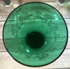 Set of 5 Lenox Holiday Gems Emerald Champagne Toasting Flutes Etched Holly