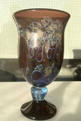 Christopher Ries Tall Glass Goblet, Early Work, Signed & Dated