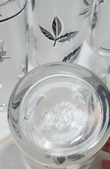 Vintage MCM Libbey Set of 5 Frosted Silver Leaf Juice Cocktail 4 Ounces