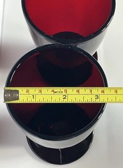 Vintage Ruby Red Glass Tumblers Set (2) 5 Inches