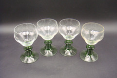 Vintage Roemer Glasses Wine Cocktail Green Glass Retro Mid Century 5.5″ Set of 4