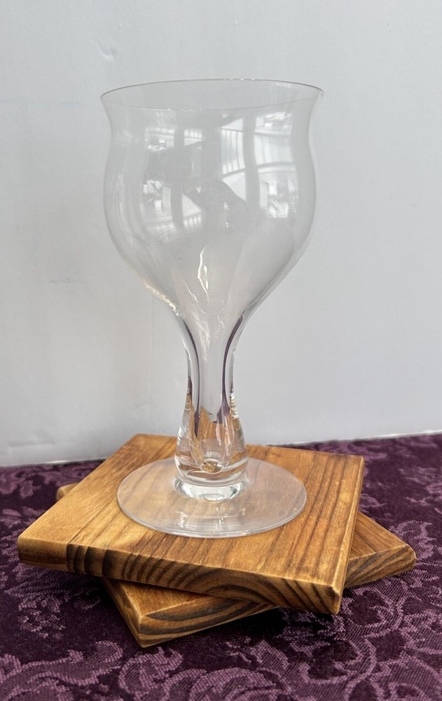 Bryce Hollow Stem Flair Rim Antique Hollow Stem Wine Glass Optic 5 1/4″