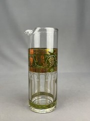7 pc MCM Cera GOLDEN GRAPES Green Martini Pitcher + 4 Old Fashioned Glasses