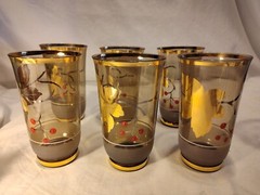 MCM Drinking Glasses Holly Set Of 6 Highball