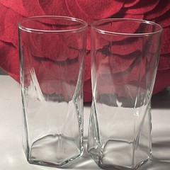 Vintage Libbey Crisa Rhombus High Ball Glass Set Of 2