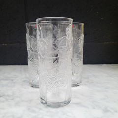READ IITTALA MARJA FINLAND TALL TUMBLERS 14 1/2 OUNCES DRINK GLASSES STRAWBERRY