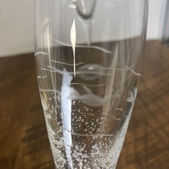 Etched Fish And Bubbles In Glass Champagne Flutes 10.5” Glasses – Set of 2
