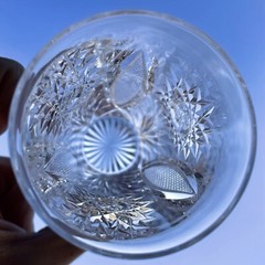 American Brilliant Cut Juice Glass By Bergen In Crescent/Dauntless Pattern