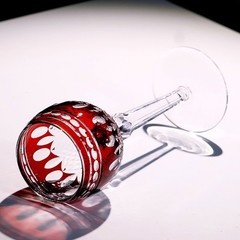 Vintage Style Hand Cut To Clear Crystal Hock Wine Glass Goblet Red 7.5oz