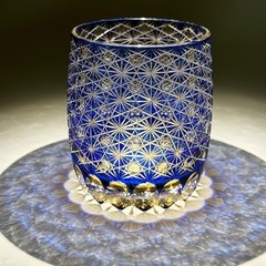 Luxury Edo Kiriko Drinking Glass Handmade Crystal Japanese Sake Whiskey Cup New