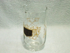 Vtg VIP Gold Crest Cocktail Pitcher & 3 Roly Poly 4 Oz Glasses Tumblers Barware