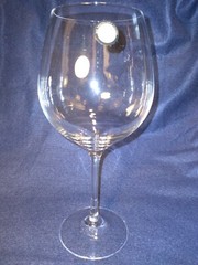 Pair Of Clear Crystal Oversized Wine Glasses Goblets Large 9″ 22 Ounces Stickers