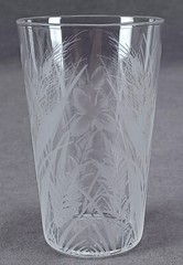 English Stourbridge Engraved Bee & White Juice Tumbler Glass Circa 1880-1900