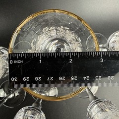 Set of 6 Mikasa Antique Lace Wine Goblets 8.5″ Tall Gold Rim Floral Crystal