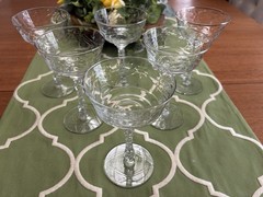 Libbey Rock Sharpe Arctic Rose Champagne Coupe 6 1/8″ H (6 Total)