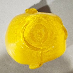Oliver Doriss Hand Blown Glass Baby Head Cup Tumbler Votive Candle Holder Yellow