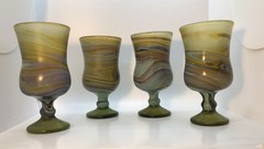Phoenician Glass Hebron Glass Drinking Glassware Hand Blown Wine Goblet Set Of 4