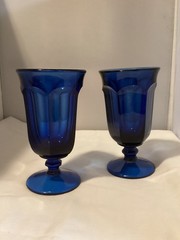 Imperial Glass Old Williamsburg Cobalt Blue 6.5″ Goblets – Ice Tea’s Set Of 2