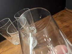 Set Of 4 VTG Arcoroc France LANCER Clear Vertical Cut 11.5 OZ Beverage Glass