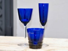 Hermes Saint (St.) Louis Crystal Oxymore Dark Blue Large DOF Tumbler Pair BNIB