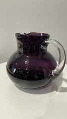 Handblown Artland Iris Pitcher in purple plum color art glass bubbles Rare