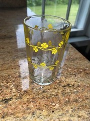 Vintage Hazel Atlas Swanky Swig-Kraft Forget Me Not Yellow Kraft Foods