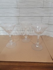 Cambridge Crystal Rose Point cocktail/champagne glasses 3pcs