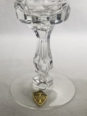 Pair of Tiffin «Winchester» Heavy Cut Glass Water Goblets W/Original Label 1965