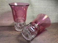 Tiffin Franciscan Flat Tumbler King’s Crown Cranberry Flashed