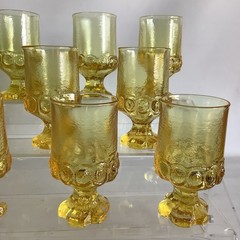Lot of 21 VTG Tiffin Franciscan Madeira Cornsilk Yellow Glass Tumblers + 2 Bowls