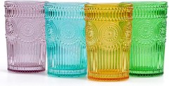 MDLUU Colored Glassware Multicolor Drinking Glasses 4pc