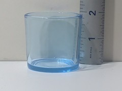 ✨VINTAGE✨ BEAUTIFUL 2″ Blue Glass TUMBLER, Tea Light Candle Holder & More