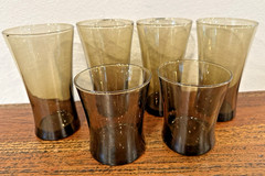 Linden Mocha Anchor Hocking 6 1/8″, 17oz Flared Tumblers & 4″ Juice Tawny Brown