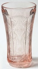 Indiana Glass Pink Depression Recollection Madrid Pattern Tumbler 12 Oz Set of 2