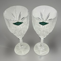 Shannon Crystal Designs Of Dublin Ireland 24% Lead Crystal Set/2 Wine Goblets