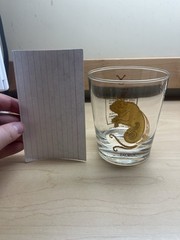 VINTAGE Taurus Anchor Hocking MCM Zodiac Sign Gold Etched Glass/Tumbler Barware