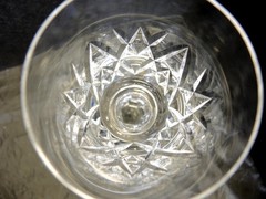 11 Piece Crystal Stemware Criss Cross Design Faceted Stems