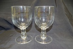 Rummer 19th Century Pair of Goblets 2 part Mold Pub Inn Barware #5