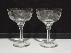 SET OF 2- Tiffin Franciscan FOREVER YOURS 5.5″ Champagne Tall Sherbet Glasses